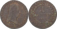 Austria 1 Kreuzer Franz I, Baia mare, Copper, KM:2112 -