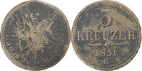 Austria 3 Kreuzer Franz Joseph I, Baia mare, Copper, KM:2193 -