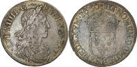 France 1/2 Écu au buste juvénile Louis XIV, Bordeaux, Silver -
