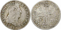 France 1/12 Ecu aux 8 L Louis XIV, Paris, Silver, Gadoury:118 -