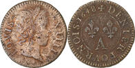 France Denier Tournois Louis XIV, Paris, Copper, Gadoury:70 -