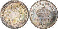 France 20 Centimes Napoleon III, Paris, Silver, Gadoury:309 -