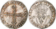 France 1/4 Ecu croix de face Henri III, Bayonne, Silver -