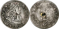 Austria 3 Kreuzer Leopold I, Hall, Silver, KM:1245 -