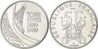5 Francs 1989 MDP Frankreich Tour Eiffel, MDP, Pattern, Nickel Clad STGL