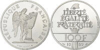 France 100 Francs Droits de l'Homme, MDP, Proof, Piéfort, Silver -