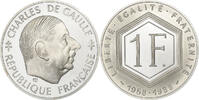 France 1 Franc Charles de Gaulle, MDP, Specimen, Proof, Silver -