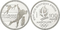 France 100 Francs Albertville - Speed Skating, MDP, Proof, Silver -