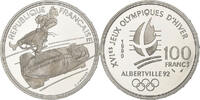France 100 Francs Albertville - Bobsleigh, MDP, Proof, Silver -