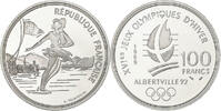France 100 Francs Albertville - Ice Skating, MDP, Proof, Silver -