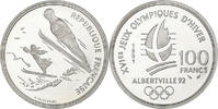 France 100 Francs Albertville - Ski Jumping, MDP, Proof, Silver -