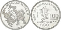 France 100 Francs Albertville - Hockey, MDP, Proof, Silver -
