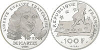 France 100 Francs-15 Ecus Descartes, MDP, Proof, Silver, KM:1002 -