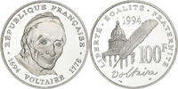 France 100 Francs Voltaire, MDP, Proof, Silver, KM:1182 -