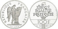 France 100 Francs Human rights, MDP, Proof, Silver, KM:970a -