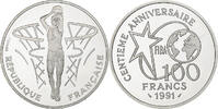 France 100 Francs FIBA, lancer franc, MDP, Proof, Silver, KM:992 -