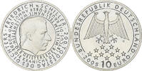 Germany 10 Euro Friedrich von Schiller, Hamburg, Silver, KM:239 -