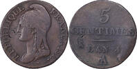 France 5 Centimes Dupré, Paris, Copper, Gadoury:124 -