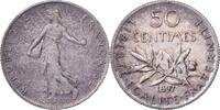 France 50 Centimes Semeuse, Paris, Silver, Gadoury:420 -