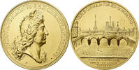 France Medaille Louis XIV, Le Pont Royal à Paris, Gilt Bronze, Molart -