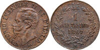 Italy 1 Centesimo Vittorio Emanuele II, Milan, Bronze, KM:1.1 -