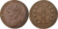 12 deniers françois 1792 / AN 4 Lyon Frankreich Louis XVI, Lyon, Kupfer, SS+ SS+