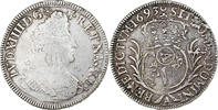 France 1/2 Ecu aux palmes Louis XIV, Paris, reformed, Silver -