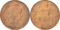 France 10 Centimes Coin, Dupuis, Bronze, KM:843, Gadoury:277 -