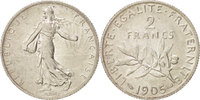 France 2 Francs Coin, Semeuse, Paris, Silver, KM:845.1 -
