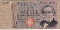 Italy 1000 Lire Banknote, 1975-08-05, KM:101d -