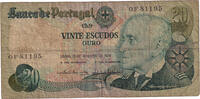 Portugal 20 Escudos Banknote, 1978-09-13, KM:176a -