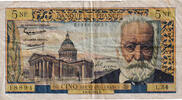 France 5 Nouveaux Francs Victor Hugo, L.54, Fayette:56.7 -