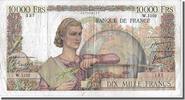 France 10,000 Francs Banknote, 10 000 F 1945-1956 ''Génie Français'' -