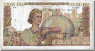 France 10,000 Francs Banknote, 10 000 F 1945-1956 ''Génie Français'' -