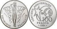 France 100 Francs FIBA, basket-ball, Monnaie de Paris, BE, Silver -