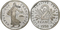 France 2 Francs Semeuse, Paris, Proof / BE, Nickel -