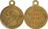 Italy Medaille Victor Emmanuel II, Roi d'Italie, Brass -