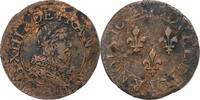 France Double Tournois Louis XIII, Tours, Copper -