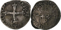 France 1/4 Ecu Henri III, Nantes, Silver -