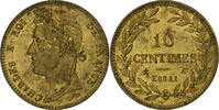 France 10 Centimes Charles X, Paris, Pattern, Brass, PCGS -