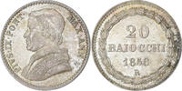 Papal States 20 Baiocchi Pius IX, Rome, Silver -
