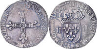 France 1/4 Ecu Henri III, Rennes, Silver, Gadoury:494 -