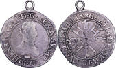 Lordship of Béarn Franc aux quatre H Henri II, Pau, Silver -