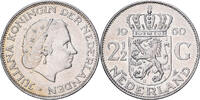 Netherlands 2-1/2 Gulden 1960 Not Applicable Juliana, Silver, KM:185 EF(40-45)