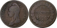 France Decime Dupré, Paris, Copper, Gadoury:187, KM:640 -
