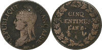 France 5 Centimes Dupré, Paris, Copper, Gadoury:126a, KM:640 -