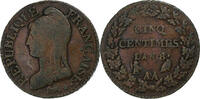 France 5 Centimes Dupré, Metz, Copper, Gadoury:126a, KM:640 -