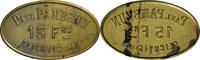 France 15 Francs Épicerie Paul Pambrun, Clichy, Brass -
