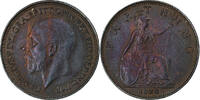United Kingdom Farthing George V, London, Bronze, Spink:4061 -