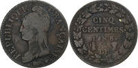 France 5 Centimes Dupré, Strasbourg, Copper, Gadoury:126a -